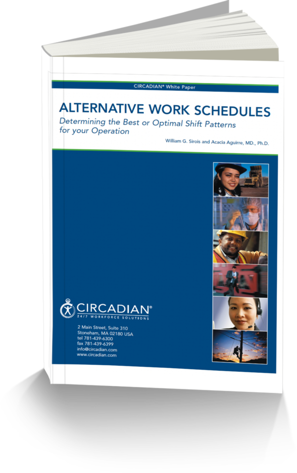 3D Cover | Circadian White Paper_ Alternative Work Schedules _ Determining the Best or Optimal Shift Patterns for Your Operation